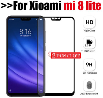 2Pcs for Xiaomi Mi 8 Lite Screen Protector Tempered Glass Xiomi Xaomi Xiami Mi8 Lite Mi8lite 8lite light Film Protective Glass