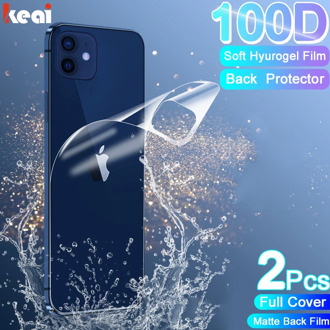 2PCS Full Cover Matte Hydrogel Film For iPhone 12 11 Pro MAX mini Screen Protector 12 X XR XS Max 7 8 6S Plus SE 2020 Back Film