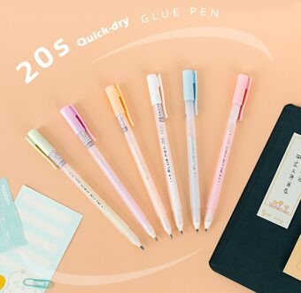 2Pcs Functie Lijm Pen Stick Dot Voering Lijm Pastel Voor Memo Foto Dagboek Album Journal Office Tools Schoolbenodigdheden f6505