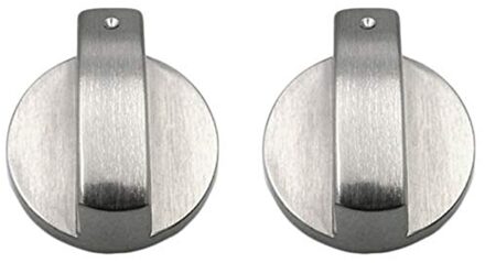 2Pcs Gasfornuis Knoppen Keuken Universal Silver Metal Schakelaar Knoppen Gas Fornuis Oven Schakelaar Koken Oppervlak Sloten Nuttig