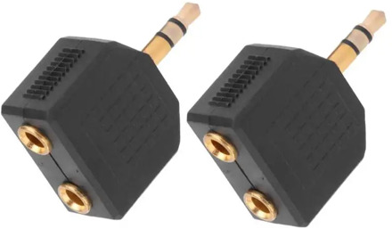 2pcs Gold Plated 3.5mm Male to Dual 3.5mm Female Y Splitter Audio Adapter