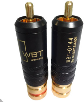 2pcs Gold Plated Copper RCA Plug Durable RCA Connector Screws Soldering Locking Audio Video WBT Plug 53mm*13mm