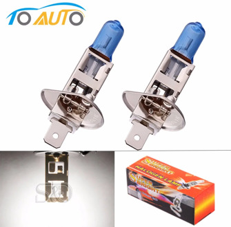 2pcs H1 Super Bright White Fog Halogen Bulb 55W Car Head Light Lamp with Retail Box car styling car light source parking