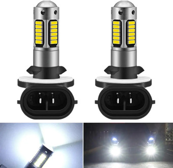 2Pcs H27 Led 881 Led Bulb H27W2 Car Fog Light Front Head Driving Running Lamp Auto 12V H27W/2 H27W LED White 880 H1 H3 Led Bulbs