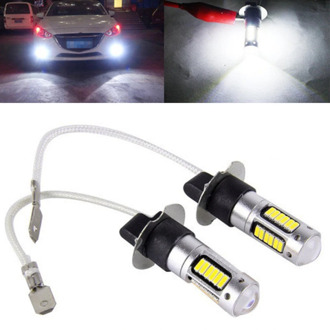 2Pcs H3 H1 6 W 12-24 V White Car LED Fog Light High Power Vehicle LED Fog Light Car Headlight Lamps Bulb Lens Car Accessories