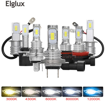 2PCS H3 H7 H4 H11 H1 2000LM Car LED Fog Lights Mini Car Headlight Auto Driving Fog Lamps Bulbs 12V 24V 6500K Auto Car LED Lamps