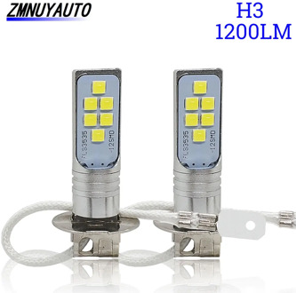 2Pcs H3 Led Bulb Car Fog Light 12 SMD 3535 Super Bright Auto Driving Led Bulbs Running Lamp Cars 12V 24V