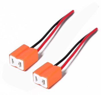 2Pcs H7 Auto Led Lamp Keramische Vrouwelijke Socket Plug Adapter Uitgebreide Draad Connector Voor Koplampen