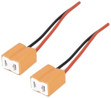 2Pcs H7 Keramische Led Lamp Socket Houder H7 Koplamp Keramische Plug Adapter Extension Koperen Kabel H7 Lamp Connector