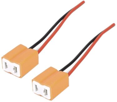 2Pcs H7 Keramische Led Lamp Socket Houder H7 Koplamp Keramische Plug Adapter Extension Koperen Kabel H7 Lamp Connector