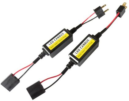 2Pcs H7 Led Koplamp Decoder Canbus Anti-Flicker Harnas Bollen Weerstand Decoder Foutloos Canbus Bedrading Decoder Adapter
