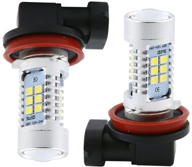2Pcs H8 H11 2835 21SMD Led Mistlampen Auto Dagrijverlichting Auto Koplamp Fog Lamp