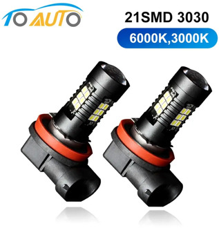 2Pcs H8 H11 Led HB4 9006 HB3 9005 Fog Lights Bulb 3030SMD 1200LM 6000K 3000K Car Driving Running Lamp Auto Led Light 12V