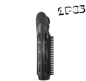 2Pcs Haar Rollen Haarverzorging Plastic Hair Curler Geen Warmte Haar Curling Styling Tool Diy Kappers Levert Pluizig Haar clips zwart