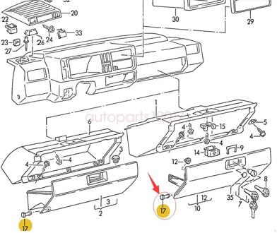 2Pcs Handschoenenkastje Scharnier Pin Voor Golf Jetta 84-92 191857169