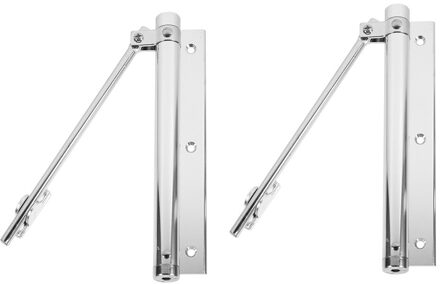 2Pcs Heavy Duty Automatische Deurdranger Veiligheid Lente Deurdranger Voor Thuis zilver