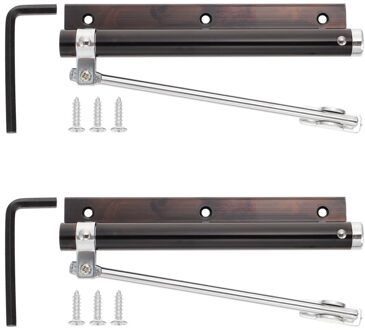2Pcs Heavy Duty Automatische Deurdranger Veiligheid Lente Deurdranger Voor Thuis zwart