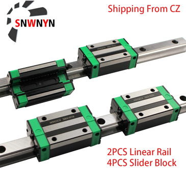 2PCS HGR15 HGR20 Square Linear Guide Rail 1000/1200/1500mm + 4PCS Slide Block Carriages HGH15CA/HGH20CA For CNC Router Engraving