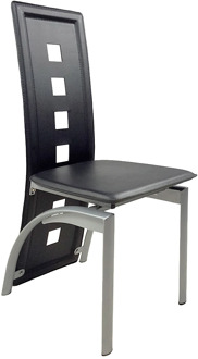 2pcs High Grade PVC Leather Comfortable Chairs Black for Restaurants Cafes Banquets Companies Meeting Rooms and Waiting Rooms