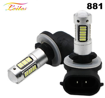 2pcs High Power DRL Lamps 6500K White 30SMD 4014 881 880 H27 LED Replacement Bulbs For Car Fog Lights Daytime Running Lights 12V