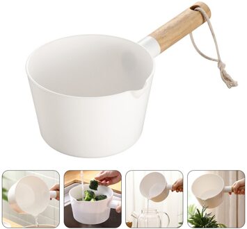 2Pcs Huishoudelijke Water Pollepel Lange Handvat Houten Handvat Water Scoop Keuken Lepels