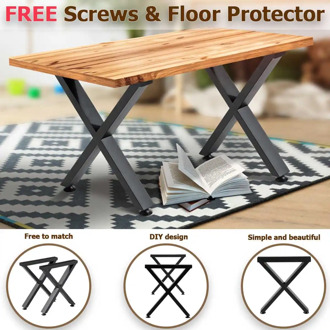 2pcs Industrial Steel Table Leg X-Shape Frame Mueble Furniture Legs Stand Feet 40cm Metal Table Desk Leg Anti Scratch Floor Pads