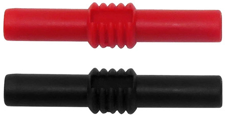 2pcs Insulated 4mm to 4mm Banana Plug Female Socket Coupler Connector Female Adapter Extension Insulated Black Red