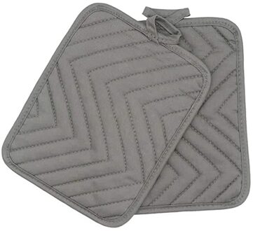 2Pcs Isolatie Handschoenen Keuken Pad Koken Bbq Pannenlappen Ovenwanten grijs