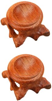 2Pcs Kalebas Base Houder Hout Kristal Base Redwood Crystal Stand Vintage Crystal Houder Houten Crystal Bal