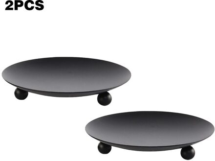 2Pcs Kandelaar Houders Stijlvolle Effen Smeedijzeren Plaat Kandelaars Met Zwarte Matte Afwerking Romantische Home Office Decoratie