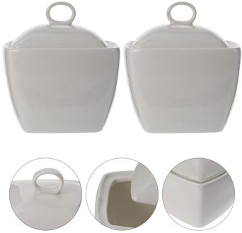 2Pcs Keramische Kruiden Potten Kruiderij Spice Suiker Pot Keuken Serveren Potten