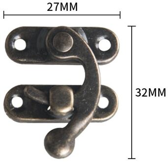 2Pcs Kleine Antieke Metalen Lock Decoratieve Hasps Haak Houten Sieraden Doos Hangslot Met Schroeven Voor Meubels Hardware 2stk hook bronzen