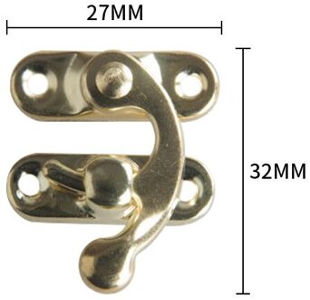 2Pcs Kleine Antieke Metalen Lock Decoratieve Hasps Haak Houten Sieraden Doos Hangslot Met Schroeven Voor Meubels Hardware 2stk hook goud