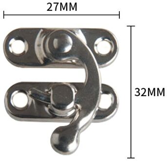 2Pcs Kleine Antieke Metalen Lock Decoratieve Hasps Haak Houten Sieraden Doos Hangslot Met Schroeven Voor Meubels Hardware 2stk hook zilver