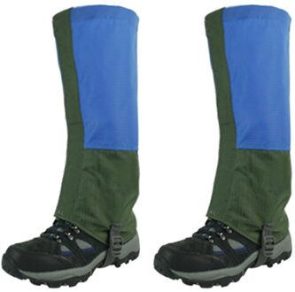 2Pcs Klimmen Ademende Sneeuw Slobkousen Skiën Waterdicht Wandelen Outdoor Draagbare Bergbeklimmen Verstelbare Schoenen Cover Desert blauw groen