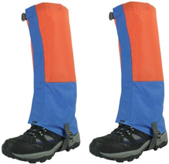 2Pcs Klimmen Ademende Sneeuw Slobkousen Skiën Waterdicht Wandelen Outdoor Draagbare Bergbeklimmen Verstelbare Schoenen Cover Desert oranje blauw