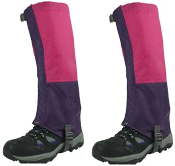 2Pcs Klimmen Ademende Sneeuw Slobkousen Skiën Waterdicht Wandelen Outdoor Draagbare Bergbeklimmen Verstelbare Schoenen Cover Desert roos rood paars