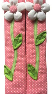 2Pcs Koelkast Deurklink Handschoenen Home Decor Keuken Accessoires Pastorale Bloem Stip Deur Koelkast Handvat Cover roze