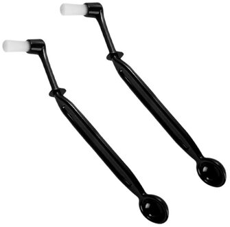 2Pcs Koffiezetapparaat Borstel Plastic Handvat Nylon Haren Koffie Filter Hoofd Wassen Tool Met Lepel 2stk