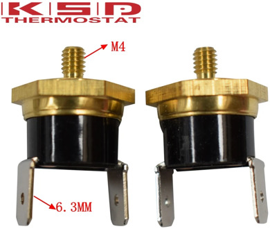 2PCS KSD301 M4 Copper Screw Bimetal Thermostat Bimetallic Disc Thermostat 40C/50C/65C/70C/75C/80C/90C/100C/120C/130C/150C