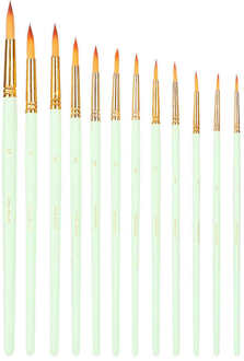 2Pcs Kunstenaar Penselen Nylon Haar Art Supplies Briefpapier Aquarel Olieverf Pen