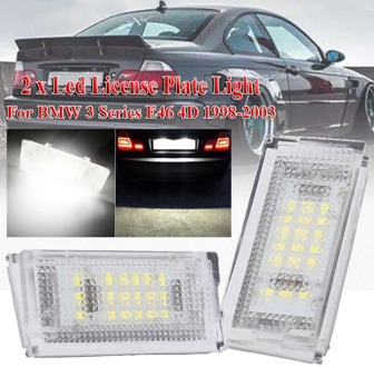 2pcs Led License Plate Light Led Canbus Auto Tail Light White LED Bulbs For BMW 3er E46 4D 1998-2003 Car Accessories Auto Lights
