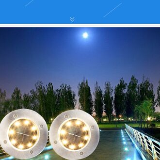 2Pcs Led Zonne-energie Grond Licht Tuin Pathway 8Led Verlichting Voor Outdoor Solar Landschap Path Yard Lichten 2.26