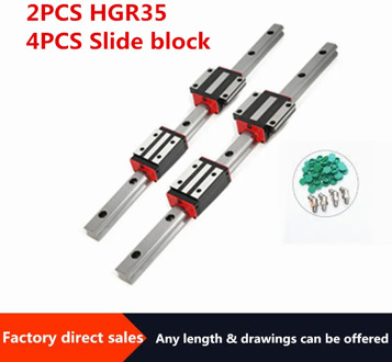 2PCS Linear Rail Guide HGR35 +4PCS HGH35CA/HGW35CC/HGH35HA/HGW35HA Linear Narrow/Flange carriges Sliding Block cnc parts