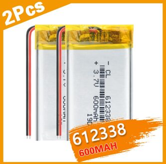2Pcs Lithium Polymeer 3.7V 600Mah 612338 Li-Po Li Ion Oplaadbare Batterij Lipo Cellen Voor Dvr gps MP3 MP4 Mobiele Telefoon Speaker