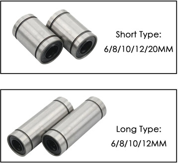 2PCS LM8UU LM10UU LM6UU LM12UU Linear Bushing 8mm CNC Linear Bearings 8mm for Rods Liner Rail Linear Shaft parts.