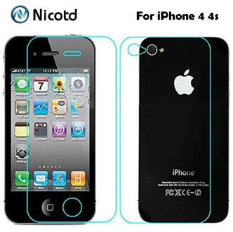 2Pcs/Lot 0.3mm 2.5D Front and Back Tempered Glass for iPhone 4s 4 Anti-Explosion Protective Screen Protector Film For iPhone 4