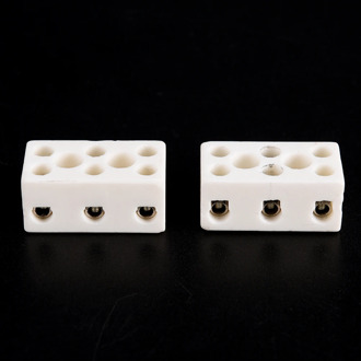 2pcs/lot 425 Degrees 10A-3P Bit Ceramic Post Terminal Blocks Celsius10A 250V Electrical Equipment Connectors Terminals