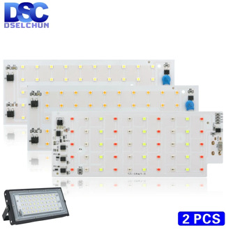 2pcs/lot 50W LED Flood Light Chip SMD 2835 Outdoor Floodlight Spotlight Beads AC 220V For LED Street Lamp Landscape Lighting