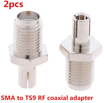 2pcs/lot RF Coaxial Adapter SMA To TS9 Coax Jack Connector SMA Female Jack To TS9 Male Plug Silver